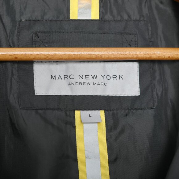 Mark New York Spring Jacket Black Andrew Marc Mens Rain Coat Casual Full Zip - Picture 6 of 12